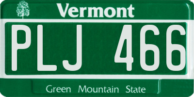 VT license plate PLJ466