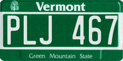 VT license plate PLJ467