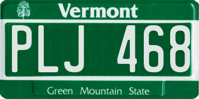 VT license plate PLJ468