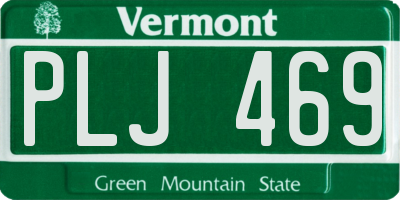 VT license plate PLJ469
