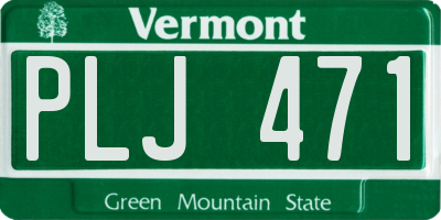 VT license plate PLJ471