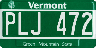 VT license plate PLJ472
