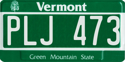 VT license plate PLJ473
