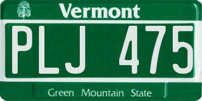 VT license plate PLJ475