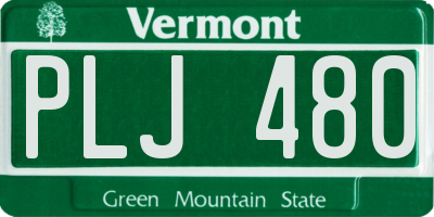 VT license plate PLJ480