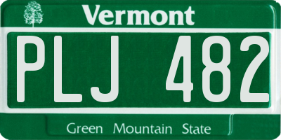 VT license plate PLJ482