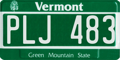 VT license plate PLJ483