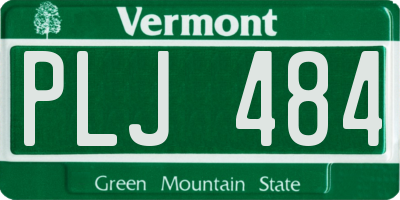 VT license plate PLJ484