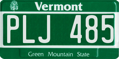 VT license plate PLJ485