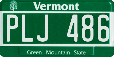 VT license plate PLJ486