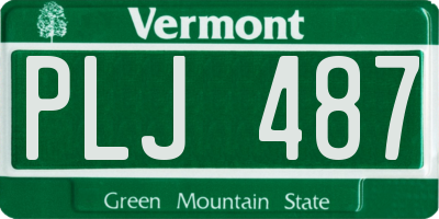 VT license plate PLJ487