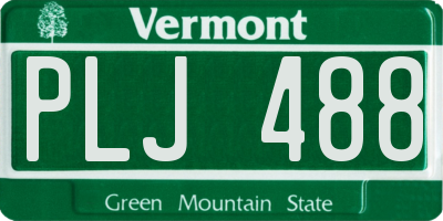 VT license plate PLJ488