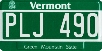 VT license plate PLJ490