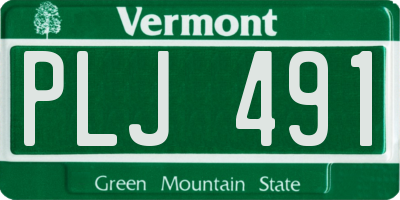 VT license plate PLJ491