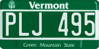 VT license plate PLJ495