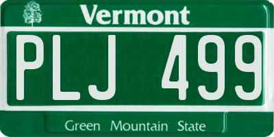 VT license plate PLJ499