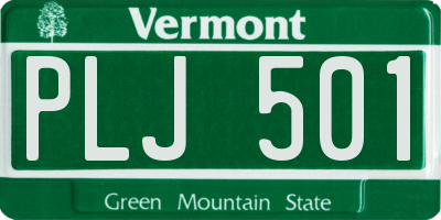 VT license plate PLJ501