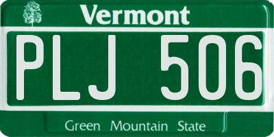 VT license plate PLJ506