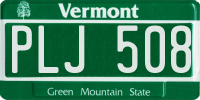 VT license plate PLJ508