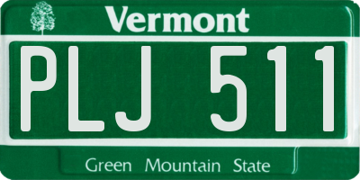 VT license plate PLJ511