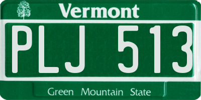 VT license plate PLJ513