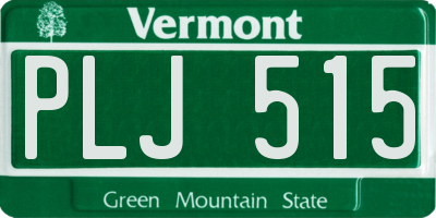 VT license plate PLJ515