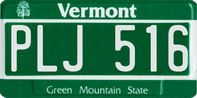 VT license plate PLJ516