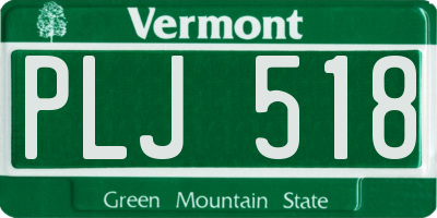 VT license plate PLJ518