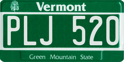 VT license plate PLJ520
