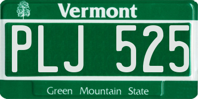 VT license plate PLJ525