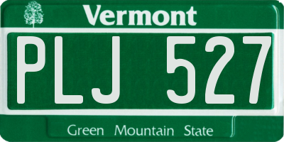 VT license plate PLJ527
