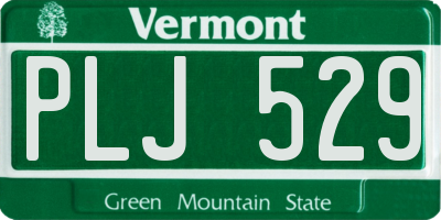 VT license plate PLJ529