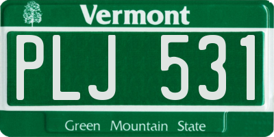 VT license plate PLJ531