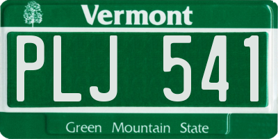 VT license plate PLJ541