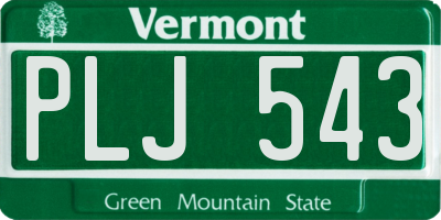 VT license plate PLJ543