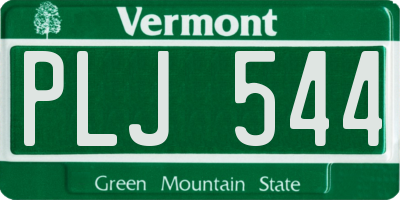 VT license plate PLJ544