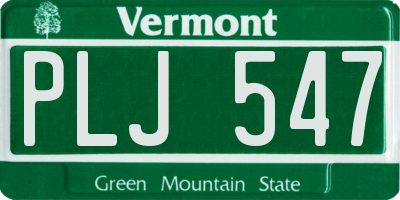 VT license plate PLJ547