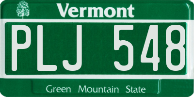 VT license plate PLJ548