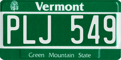 VT license plate PLJ549