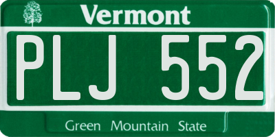 VT license plate PLJ552
