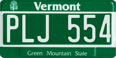 VT license plate PLJ554