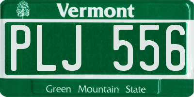 VT license plate PLJ556