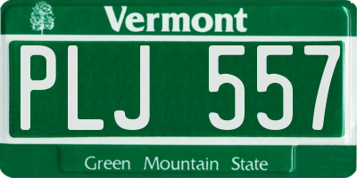 VT license plate PLJ557