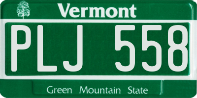 VT license plate PLJ558