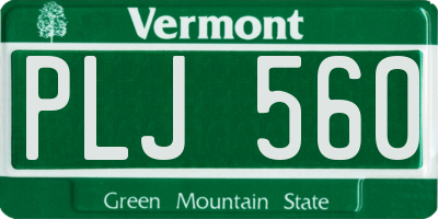 VT license plate PLJ560