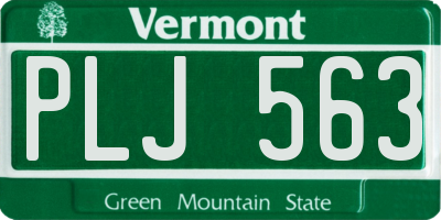 VT license plate PLJ563