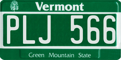 VT license plate PLJ566