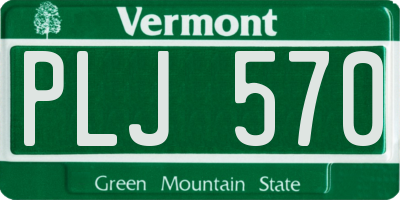 VT license plate PLJ570