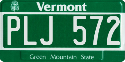 VT license plate PLJ572
