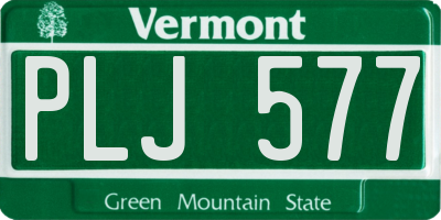VT license plate PLJ577